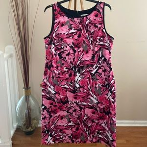 Size 18 pink/black multicolored Kasper dress